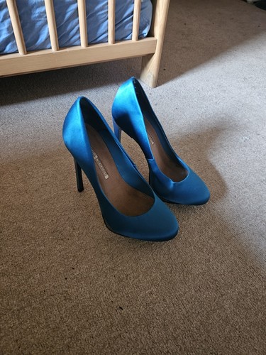 High heels plateau blau - high,