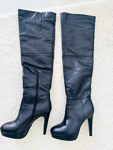 Damen schwarze leder - damen, stiefel